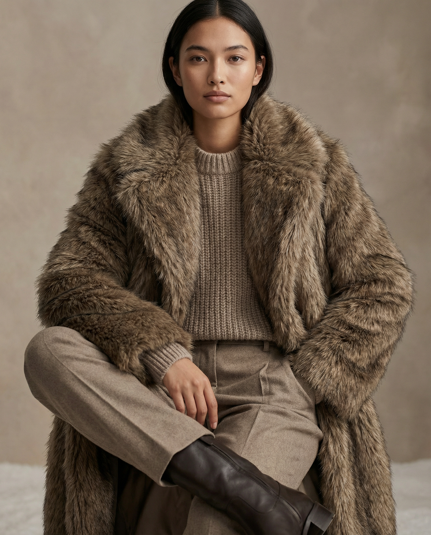 Arden Longline Faux Fur Coat