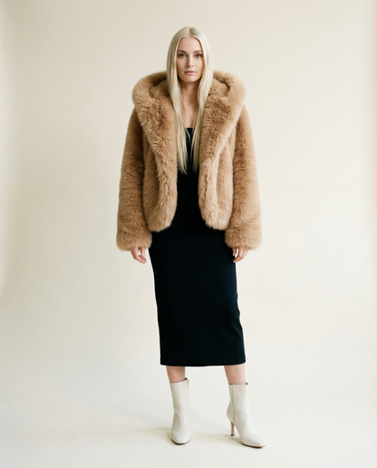 Fable Hooded Faux-Fur Jacket