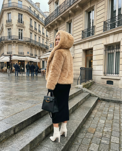 Fable Hooded Faux-Fur Jacket