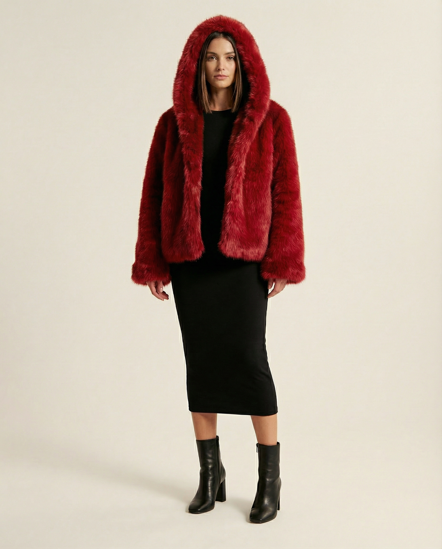 Fable Hooded Faux-Fur Jacket