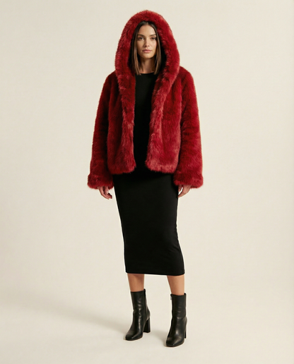 Fable Hooded Faux-Fur Jacket