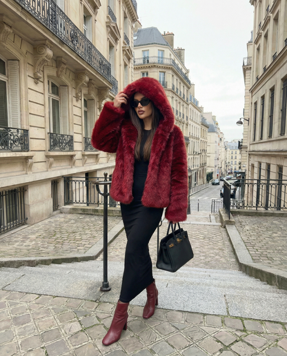 Fable Hooded Faux-Fur Jacket