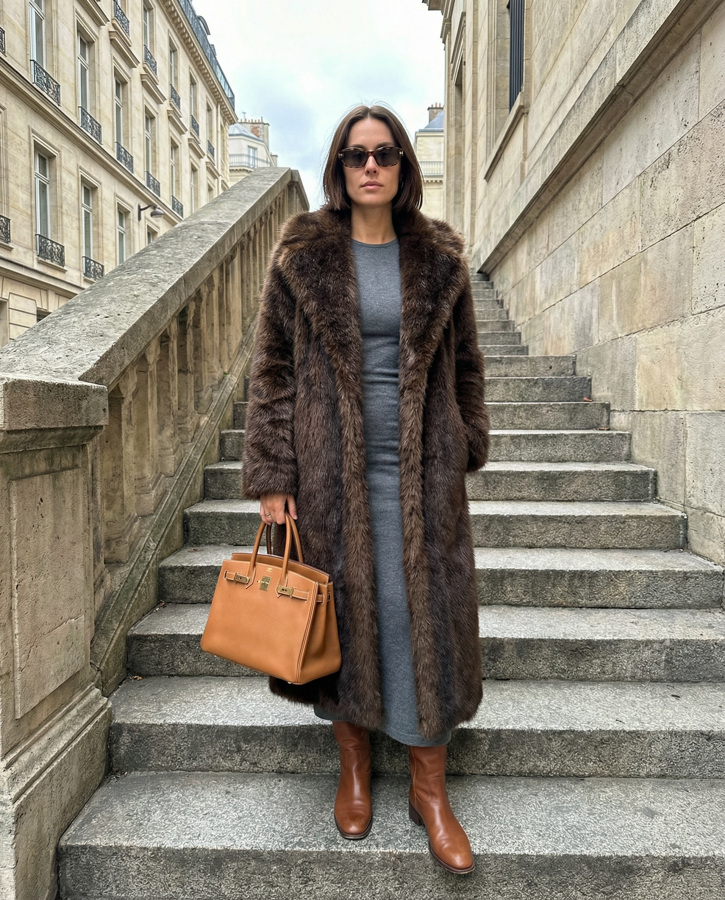 Alba Longline Faux-Fur Coat