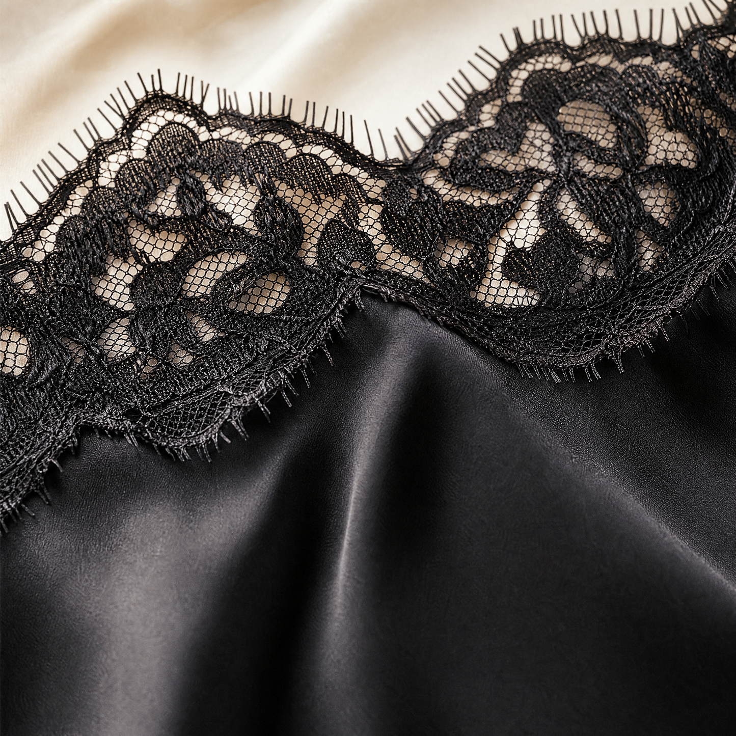 Saga Lace Cami — macro fabric and lace detail