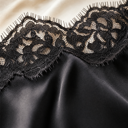 Saga Lace Cami — macro fabric and lace detail