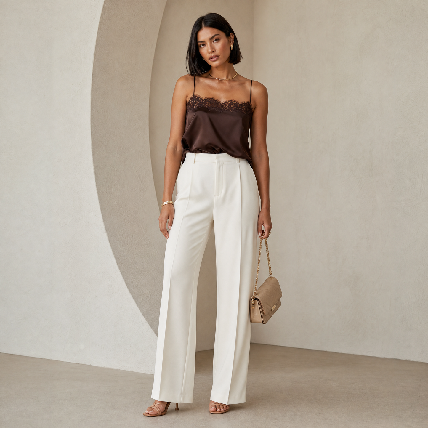Saga Lace Cami in Chocolate