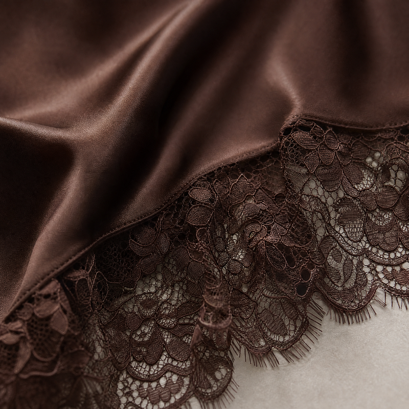 Fabric macro · Lace and satin