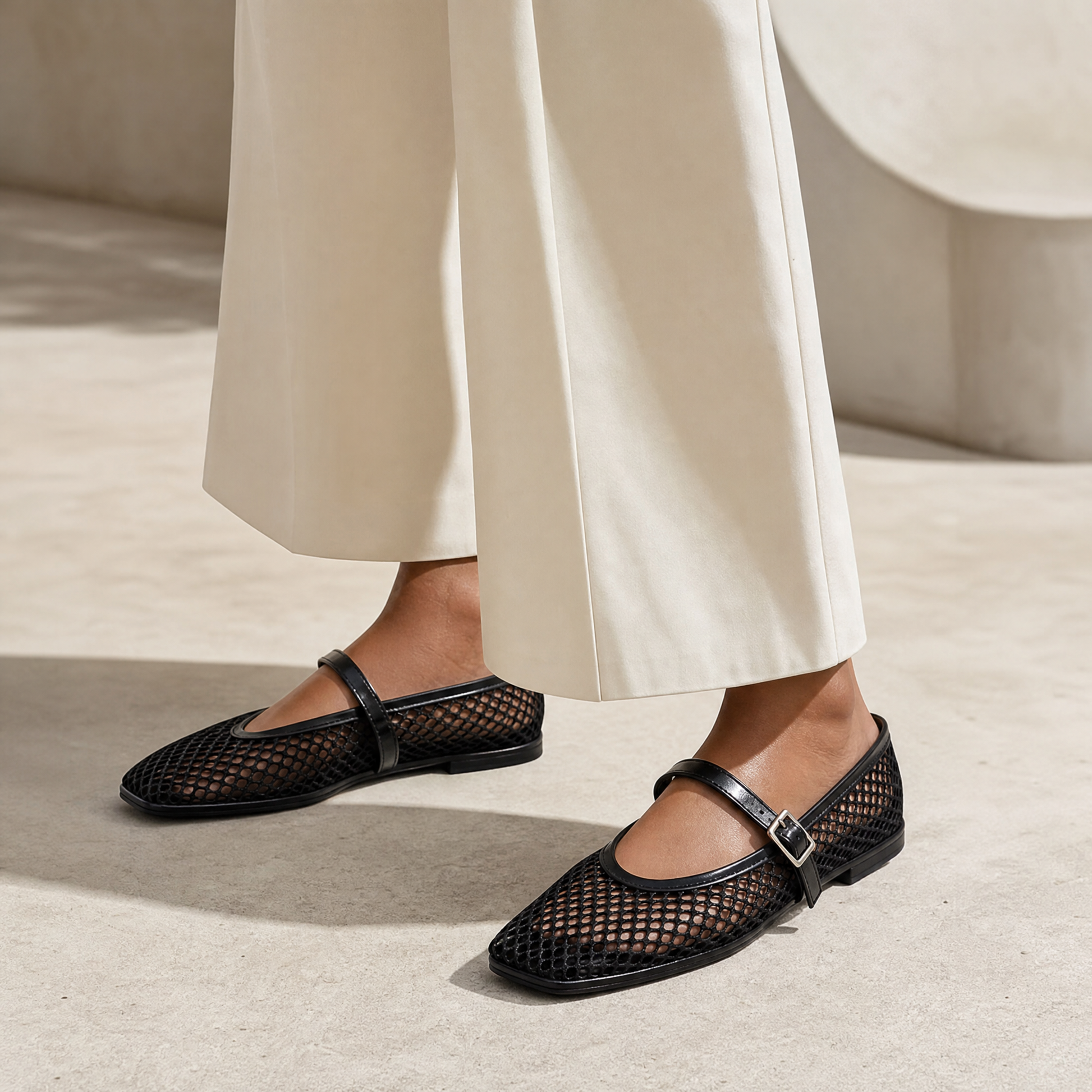Tove Mesh Mary Jane in Black