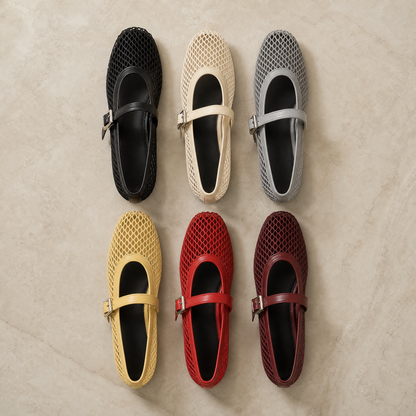 Tove Mesh Mary Jane — all six colors flat lay