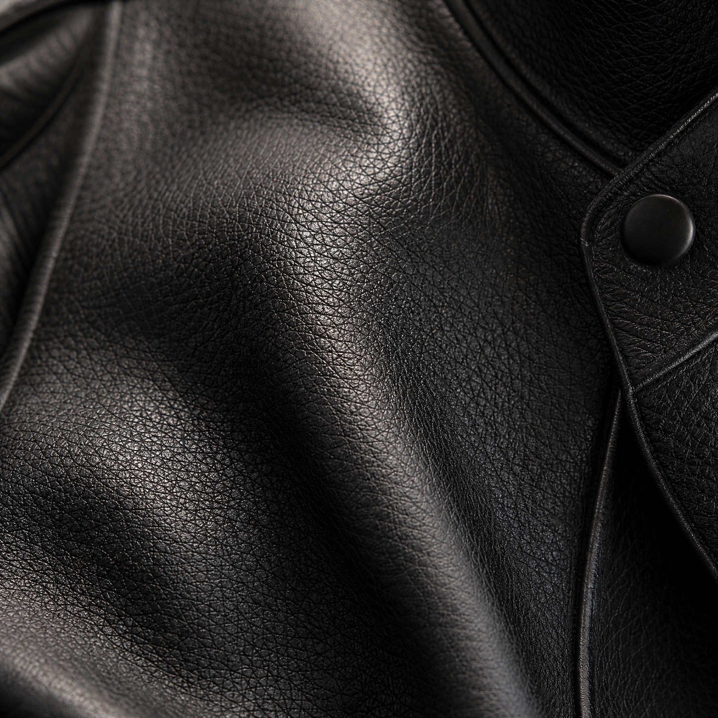 Freya Leather Jacket — macro leather grain detail