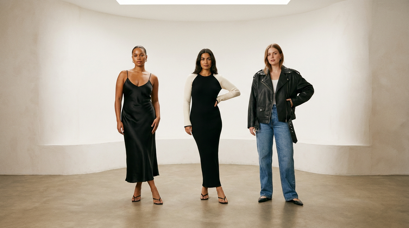 Oslo The Label Spring 26 campaign — three women styled in the collection